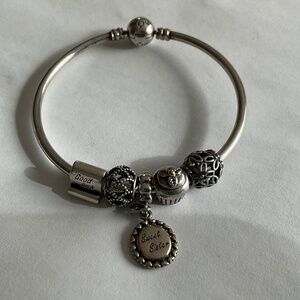 Pandora bangle and 6 pandora charms
